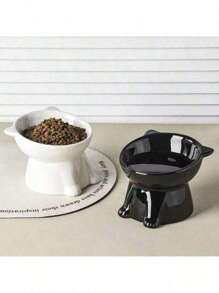 1/2 pièces Bol pour chat, Plateau incliné à 15 degrés anti-vomissement, Base stable, Difficile à renverser, Station d'alimentation ou d'abreuvement pour animaux de compagnie, Accessoires pour chat, Bol à nourriture pour chat, Set de bols pour chat, Convient aux chats et chiens d'intérieur, Peut être nettoyé au lave-vaisselle