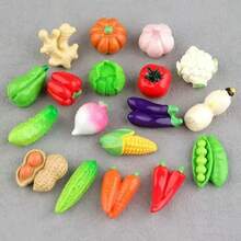10/20/30/50/100pcs Assorted Miniature Resin Realistic Vegetable Decor Accessories, DIY Dollhouse Tiny Carrot, Cabbage, Garlic, Lotus Root, Chili Pepper, Peanut, Green Bean