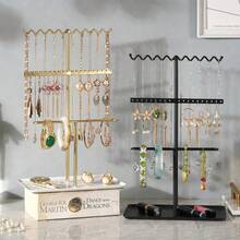 1pc Three Layer Wave Jewelry Support Stand For Necklaces Bracelets Rings Earrings - Creative Tiered Jewelry Display Organizer For Home Dressing Table And Vanity, Perfect Live-Streaming Prop And Boutique Showcase, Space-Saving Multi-Use Jewelry Storage Display For Travel, Desk, Closet, Gift-Ready For Halloween, Thanksgiving, Cyber Monday, Christmas, Birthday, Bridesmaid, Anniversary