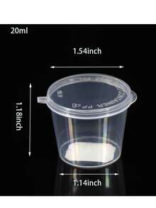 25/50pcs Disposable Sauce Cups With Lids, Takeout Dipping Sauce Containers For Chili, Garlic, Pickles, Passion Fruit Dip