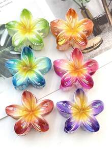 1 peça/3 peças/6 peças/18 peças Clipes de Cabelo com Estampa Floral Casual de Plástico ABS (Resina ABS) 2026 Novo Eletrodepositado Margarida Flor Muito Vendida, Adequado para Férias, Viagem, Festa, Aniversário, Escritório, Acessórios de Cabelo de Verão na Praia Clipes de Garra Flor Clipes de Cabelo Férias Presilha de Cabelo Moda - Multicolorido - Visão 12