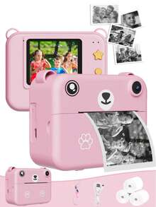 Kids Camera, Instant Print Digital Camera - 1300mAh Rechargeable Battery, Flash, Music, Games, Delayed Printing (10s/5s/3s), USB Charging, - Perfect Christmas & Birthday Gift For Youngsters - Multicolor - View 2