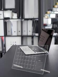 1pc Acrylic 2-Hole Desktop Memo Board (Includes 6 Whiteboard Markers), Erasable Office Memo Board, Minimalist Home Message Board, Work Week Planner, Transparent Display Board