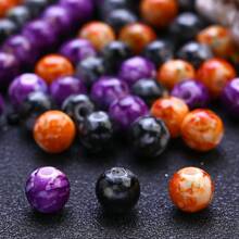 100/200/500pcs Halloween Acrylic Transparent Corner Spaced Beads Rondelle Faceted Beads & Shiny Rhinestone Round Spacer Beads & Crack Beads & Asymmetrical Wheel Bead Faceted Loose Spacer Beads For Jewelry Making Bracelet Necklace Fashion Earrings DIY Mobile Phone Chain, Flower Bouquet, Handbags, Halloween Party Gift Crafts Supplies