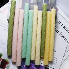 2pcs Drip-Free Threaded Cone Bar Candle, Unscented, Spiral Candle, Smokeless Dinner Candle, 10 Inch Long Lasting Burning For Home Decoration Christmas Gifts