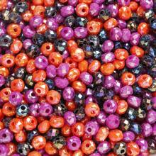 100/200/500pcs Halloween Acrylic Transparent Corner Spaced Beads Rondelle Faceted Beads & Shiny Rhinestone Round Spacer Beads & Crack Beads & Asymmetrical Wheel Bead Faceted Loose Spacer Beads For Jewelry Making Bracelet Necklace Fashion Earrings DIY Mobile Phone Chain, Flower Bouquet, Handbags, Halloween Party Gift Crafts Supplies