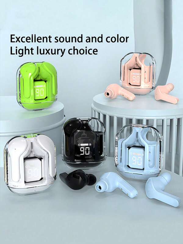 Y62 Tws Wireless Bluetooth Headset Bluetooth Earbuds Transparent Power Digital Display Stereo Sound Earphones For Smartphones 150mAh Wireless Headphones With Super Long Battery Life, High-Fidelity Music Headphones For Outdoor Sports, And In-Ear Headphones Suitable For Running.