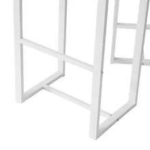 SoBuy OGT15 5-Piece Bar Table With Chairs Dining Table High Table Bistro Table With 4 Bar Stools Seating Group - White+Khaki - View 5