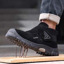 GUYISA Shoes, Anti-Smash, Anti-Puncture, Wear-Resistant, Suede Leather, Spark-Proof, Heat-Insulating, Welding Series Mid-Top Protective Shoes, EU Standard Steel Toe Cap, Soft Rubber Sole, Heavy But Extremely! (Shoe Size In CN, Please Note International Conversion! If Shoe Size Runs Large, Please Order One Size Down)