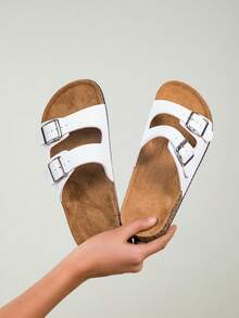 New Large-Size Men's Slippers With Soft Cork Soles, Outdoor Beach Slippers, Lightweight And Comfortable Home Non-Slip Women's Slippers - trắng - Xem 2