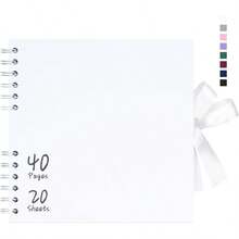 8x8 Inch Scrapbook Album Small Photo Album DIY Scrapbook White Thick Kraft Paper Memory Book Scrap Book Photo Albums For Couple  Wedding Family 55JTB8C20WHE