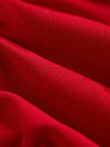 Hourglow Emily_louise_swain Plus Size Red Double-Layered Hem Tie Waist Romper With Bowknot, Perfect For Summer Vacation, For Hourglass Body Shape - Red - View 6