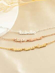 Customized Stainless Steel Gold Color Bracelet, Personalized Jewelry With Letter Name, Minimalist Fashion Accessory, Elegant Style, Birthday Gift, Holiday Gift, Anniversary Gift, Gift For Family, Yourself, Wedding Wear, Travel Outfit, Daily Matching, Jewelry & Watches, Season Picks, Utilitarian Chic, Delicate Romance, Look Glamour