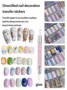 10 Peças Conjunto Variado de Adesivos de Transferência de Arte de Unhas, Incluindo Estilo Minimalista, Coreano, Coração, Poá, Floral, Pintado à Mão, Animais de Verão, Borboleta, Laço, Bolo, Maçã, Jornal, Água-Viva, Letra em Inglês, Renda, Designs de Flores em Estilo Chinês, Adequado para Decorar Livros, Papelaria, Desktops, Tablets, Vidro, Scrapbooking, Ótimo Presente para Família e Amigos