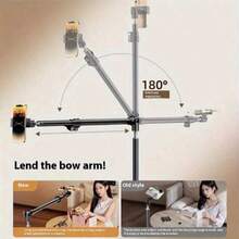 1 pieza El trípode ajustable multifuncional con brazo telescópico cuenta con rotación libre y ajuste de altura de 180 grados. Tiene una estructura robusta, posicionamiento flexible para la creación de contenido y materiales de alta calidad - Adecuado para cocinar, grabar alimentos y transmisión en vivo para vacaciones de verano, viajes, actividades al aire libre, transmisión en vivo, equipo de palo de selfie para grabación estable de Vlogging con alta capacidad de carga