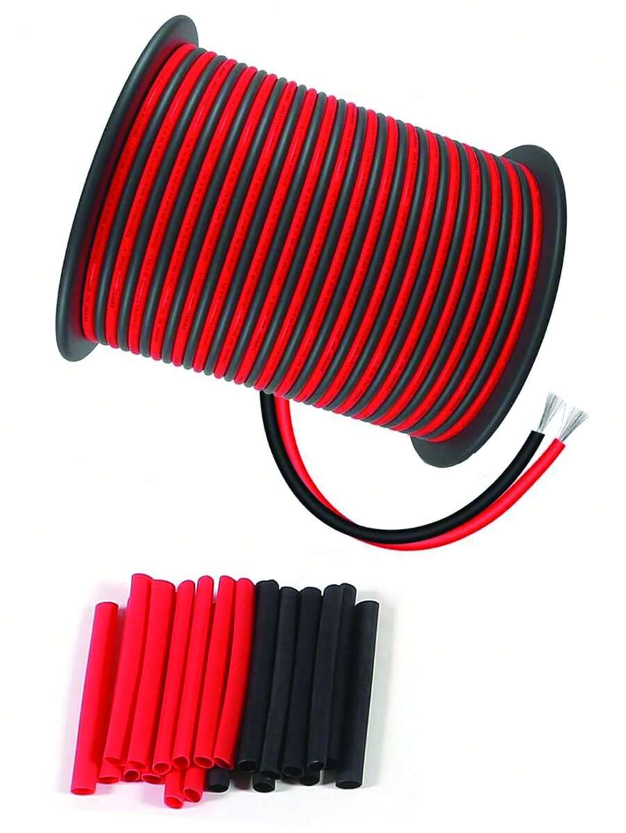 2-Pin 33ft/10M Extension Cable, 18AWG-22AWG Stranded Tinned Copper Wire For LED Lighting - Red Polyvinyl Chloride, 110V-220V, Hard-Wired, No Battery Needed, LED Lighting Cable | Sleek Red Cable | Durable Wire Construction, LED Lighting Kit