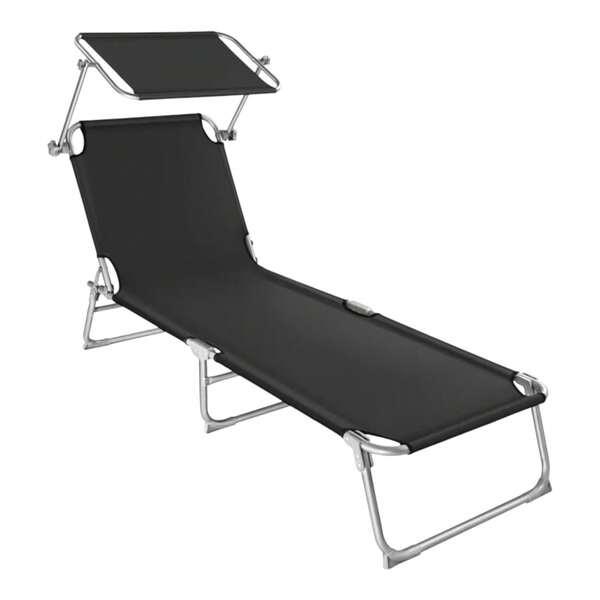 MIKOMIKA Tumbona de Playa Reclinables con Parasol Ajustable | Plegables y Portátiles | para Jardín, Terraza, Piscina o Camping | Aluminio Ligero y Tela Transpirable Resistente Exterior