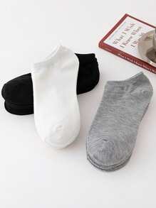 10/15/30 pares de calcetines de tobillo de unicolor unisex, calcetines casuales lisos negros/blancos/grises para hombres y mujeres, calcetines cortos de bajo corte para primavera, verano, otoño, invierno, suaves, cómodos, ligeros, versátiles, transpirables, que absorben la humedad, adecuados para uso diario, ocio, al aire libre, deportes, oficina