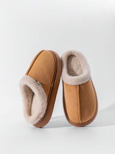 نعال داخلية من الفرو للنساء، مناسبة للخريف والشتاء، قاع ناعم ومريح من إيفا ذو نعل سميك وخفيف الوزن، أحذية منزلية دافئة مناسبة للاستخدام الداخلي والخارجي