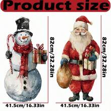 2D Flat, 2pcs Christmas Decorative Garden Sign Posts, Large Santa Claus And Snowman Ground Plug Signs, Plastic Material, Suitable For Winter Holiday Decorations, Christmas Outdoor Lawn Decorations - Multicolor - View 6