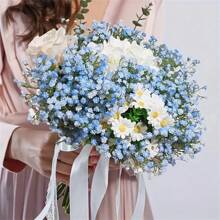 Sky Blue/White Real Touch 4/18pcs/30pcs Artificial Gypsophila Flowers - Suitable For Wedding Bride Engagement Home Scene Flower Arrangement, Mother'S Day Decoration, Home Decor