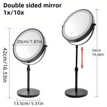 [LED Makeup Mirror] 10 X Illuminated Magnifying Wall Mirror LED Makeup Mirror With 3 Colour Modes, 1X/10X Magnification USB Charging, Touch Screen, 360° Swivel And Extendable For Bathrooms,Extendable Up To 13 Inches Bathroom Decor Fall Decor Makeup Organizer Bathroom Accessories Back To School