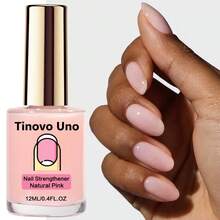 Tinovo Uno Natural Pink Nail Strengthener - Alcohol-Free, Keratin-Based, Long-Lasting, Anti-Breakage & Anti-Snag, Soft & Smooth Finish, Nail Care Essentials | Natural Pink Nail Polish | Smooth Finish Nails
