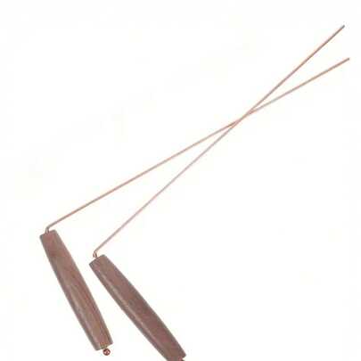 铜质探测棒套装 - 天然胡桃木手柄，黄铜材质，用于探测鬼魂、水灵、灵媒、金银巫术等灵异现象