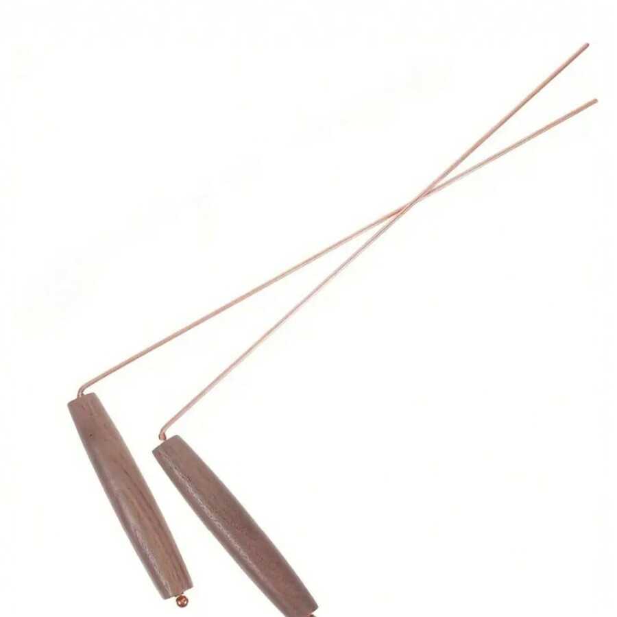 铜质探测棒套装 - 天然胡桃木手柄，黄铜材质，用于探测鬼魂、水灵、灵媒、金银巫术等灵异现象 - 鏽棕色 - 查看 1