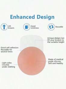4 peças Capa Silicone para Elevação dos Seios, Bra Invisível, Reutilizável e Sem Alças