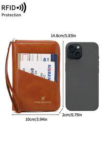 MIYIN RFID 屏蔽护照钱包，带拉链，多个卡槽和腕带，可放置门票、信用卡、PU 皮革轻质防盗旅行整理器，带涤纶衬里，多功能护照和文件夹 - 旅行用品旅行整理器旅行物品旅行钱包护照夹护照钱包海滩度假包夏季圣诞假期 - 彩色 - 查看 12