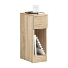 SoBuy Bedside Table With Drawer For Box Spring Bed, Sofa Table, Side Table, Narrow Telephone Table, Nightstand, Bedside Table, Black W X H X D Approx. 20 X 60 X 35 Cm FBT111 - 棕色 - 查看 4