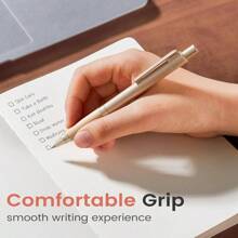 Gel Pens, 5 Pcs Metal Gel Ink Pens, 0.7mm Black Ink Pens For Journaling, Cute Pens For School Office Home, Fancy Pen Set Gifts For Women Men, Red - 紅色 - 查看 5