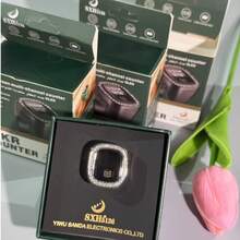 OLED屏幕多通道振动提醒时间日期闹钟功能环形电子计数器，新款计数器Tasbih手表环，OLED屏幕显示，33_66_99_100振动提示，时尚奢华，适用于穆斯林祈祷计数，节日礼物等。 - 彩色 - 查看 8