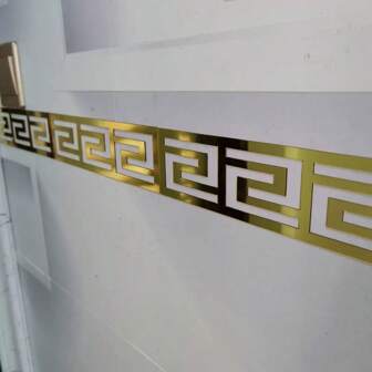 12pcs 20cmx5cm Geometric Pattern Acrylic Sticker, Decorative Mirror Sticker, Wall Decor Self-Adhesive Wall And Ceiling Decor Room Decor Wall Stickers Wall Sticker Stickers