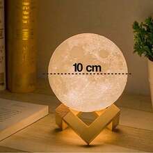 Realistic 3D Full Moon Lamp With High Relief Decoration For Bedroom Living Room - 白色 - 查看 2