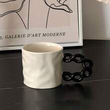 1pc Creative Ceramic Coffee Cup, Beautiful And Exquisite, Hand-Painted Craftsmanship, Mug, Coffee Cup, Breakfast Cup, Milk Cup, Office Water Cup, Home Tea Cup, Household, Kitchen And Restaurant Specific Insulated Hand Washing Cup, Suitable For Coffee, Tea, Hot Drinks, Afternoon Tea