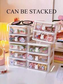 Hộp đựng trang sức màu trắng và hồng, nhiều màu/nhiều tầng/2 tầng/3 tầng/4 tầng, thích hợp cho gia đình, bàn làm việc, đựng đồ nhỏ, ngăn kéo, hộp đựng đồ màu hồng dành cho phụ nữ và trẻ em, phụ kiện tóc. - Nhiều màu - Xem 9