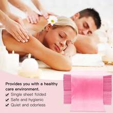 100PCS Disposable Massage Table Sheets, Pink Spa Bed Covers For Esthetician, Spa, Waxing, Lash, Tattoo, Salon Table, 31" X 71" (Pink) - Multicolor - View 3