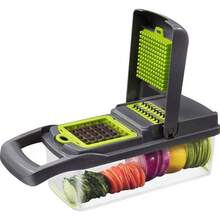 16 In 1 Kitchen Vegetable Cutter Potato And Radish Cutter For Home Use - Black + Green - View 5