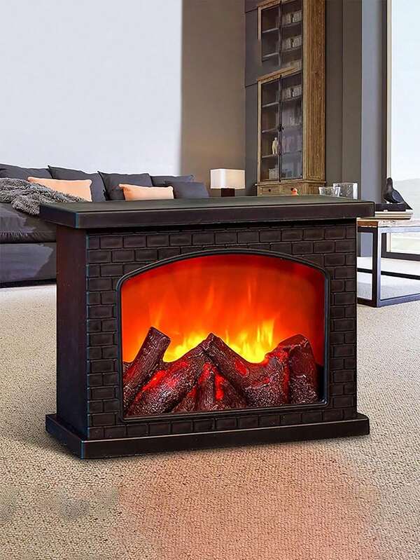 1 Stück LED Flammen Kamin Licht - Eine künstlerische dekorative Tischlampe mit realistischem flackerndem Flammeneffekt, mit matter Oberfläche, ideal zum Schaffen einer Wohnatmosphäre und Stimmungsbeleuchtung.