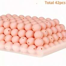 42Pcs Silicone Beads 12/15MM Round Bead For Jewelry Making To Make Bracelets DIY Keychain Necklace Jewelry Accessories And Round Silicone Beads For Pens