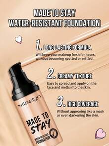 Misslyn 持久防水粉底液，均匀肤色，防水防晕染，质地柔滑，高遮瑕，滋养肌肤，Y2K风格妆容，适合派对、海滩、旅行、度假、露营、户外活动，玫瑰色调，时尚女孩新年妆容，角色扮演、节日妆容、校园魅力、春节、情人节礼物，纯素，零残忍，冬季必备，生日、圣诞节礼物，派对必备，最佳色号 - #250 - 查看 5