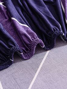 1 件印花弹力沙发套防脏现代沙发套简约风格沙发套装适用于客厅卧室户外沙发保护套 L 形组合躺椅 1/2/3/4 座靠垫套家居装饰沙发沙发 - 紫色 - 查看 9