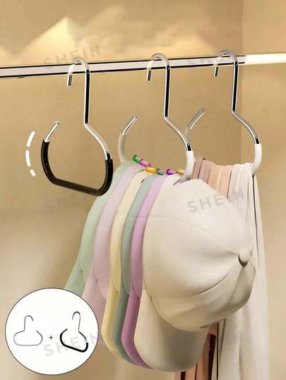 1/2/5/10 piezas Estante de almacenamiento de sombreros de colores aleatorios, organizador de soporte de cinturones, organizador de almacenamiento de accesorios de armario que se adapta a cinturones, corbatas, bufandas, camisetas, sombreros, sujetadores, zapatos, bolsos, pantalones, zapatos, jeans, botas, faldas, soporte multifuncional para exhibición de sombreros