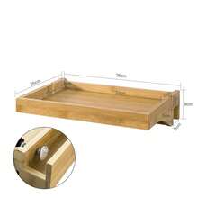 SoBuy NKD01-W, Bedside Shelf Clip-On Hanging Shelf Bed Side Shelf Table Tray With 2 Wire Slots, White - Brown - View 4