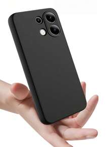 1 pièce Coque noire antichoc, compatible avec les séries Xiaomi/Redmi. Coque de protection, étui, housse, coque noire, minimaliste, couleur unie, coque noire, coque en TPU antichoc (résistance militaire). - Noir - Voir 5