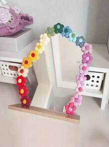 Flor de ganchillo hecha a mano, paquete de material de transformación de espejo, flor decorativa de espejo de Body entero, decoración de marco de espejo de piso hecho a mano, tejido a mano, adecuado para ropa, paraguas, cortinas, parches de tubería de aire acondicionado, ideal para embellecer regalos del Día de la Madre, decoración del hogar de damas, decoración de la habitación de vuelta a la escuela, útiles escolares, celebraciones festivas y decoraciones de fiesta