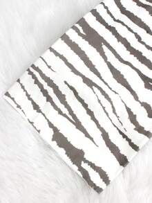 2 piezas Conjunto de pijama de mujer de manga larga con cordón y pantalón, estampado completo de punto, casual y nuevo para otoño, adecuado para uso en casa, ropa de otoño e invierno - Marrón Mocha - Ver 8