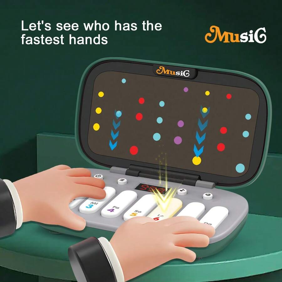 节奏大师音乐游戏机，7 种模式，带分离式外壳，便携式袖珍钢琴，电子钢琴教育玩具，理想的生日礼物 - 彩色 - 查看 1